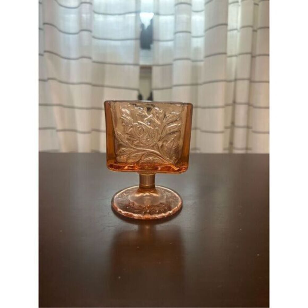 Pink Tiara Exclusive Indiana Glass Pillow Vase Card Holder Petite Unique Square